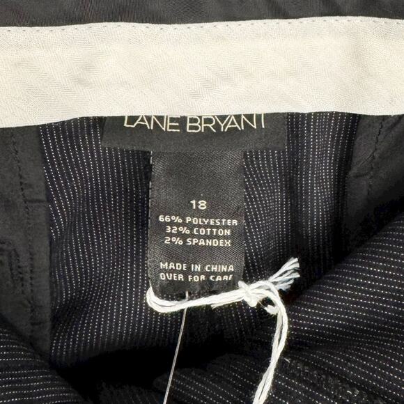 New Lane Bryant Pinstripe Wide Leg Pleated Trousers Formal Business Pants 18 - Picture 3 of 13